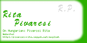 rita pivarcsi business card